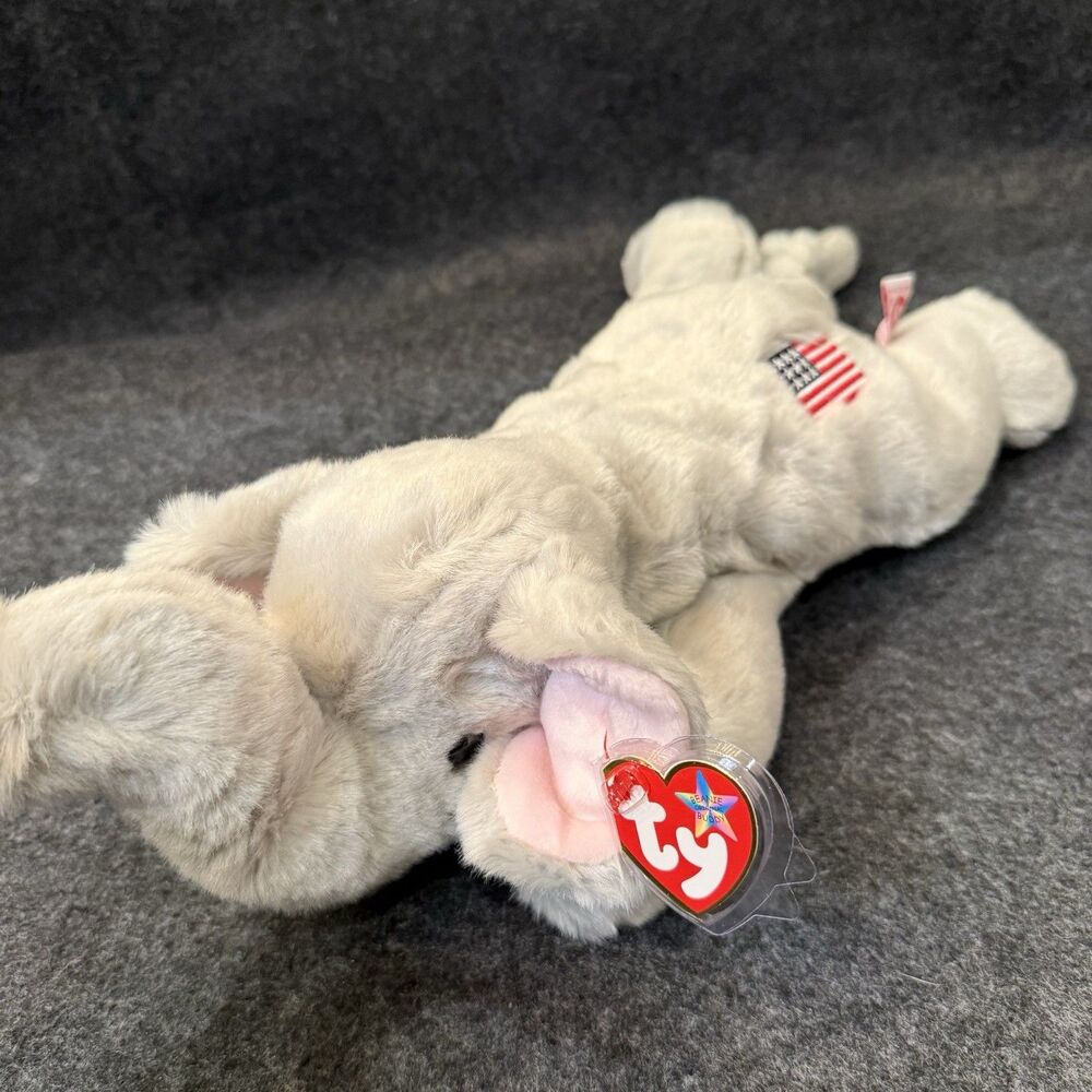 TY Beanie Baby RIGHTY the Elephant (4th Gen Hang Tag) Plush Stuffed Toy Retired